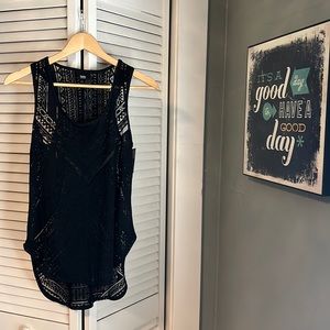 Sheer tribal sleeveless tunic NWT